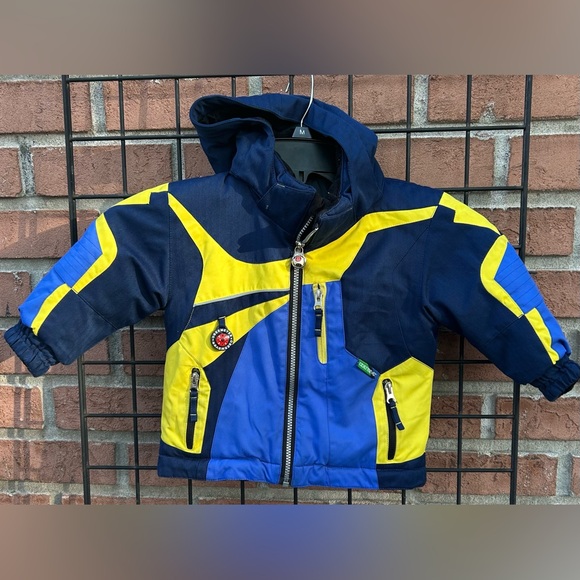 Obermeyer Kids Blue and Yellow Ski Jacket